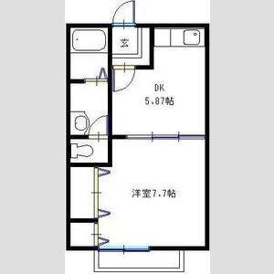 アンダンテ(1DK/2階)の間取り写真