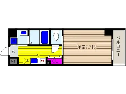 住吉ヴィラ(1K/3階)の間取り写真