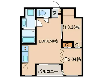 THE GRANDWIN(2LDK/4階)の間取り写真