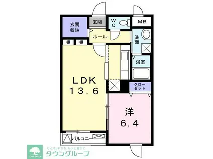 リュミエール(1LDK/2階)の間取り写真
