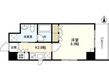 恵比寿三田レジデンス(1K/3階)の間取り写真