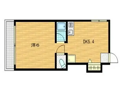 ISOビル(1DK/7階)の間取り写真