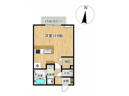 TATSUMIレジデンス藤原(ワンルーム/1階)の間取り写真