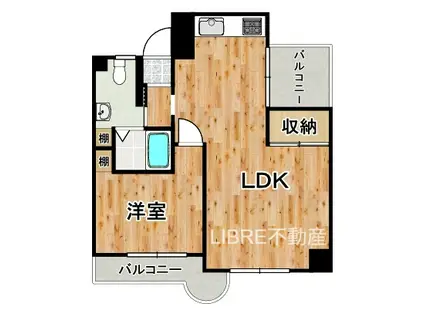 松栄大正ハイツ(1LDK/3階)の間取り写真