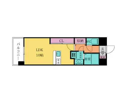 ギャラクシーヴィーラブライト(ワンルーム/14階)の間取り写真