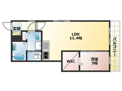 ルナ大久保駅前(1LDK/1階)の間取り写真
