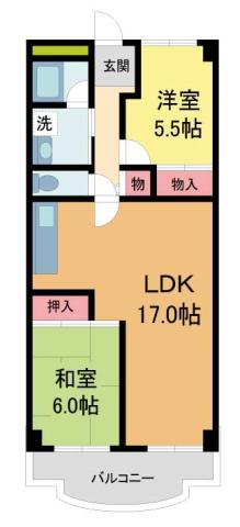 神垣ヒルKTハイム(3LDK/3階)の間取り写真