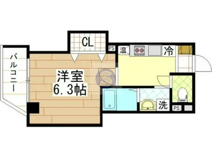 みおつくし京橋(1K/7階)の間取り写真