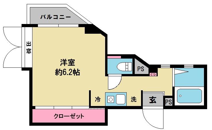 アーネスト梅屋敷(ワンルーム/3階)の間取り写真