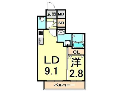 SDグランツ神戸ハーバーウエスト(1LDK/5階)の間取り写真