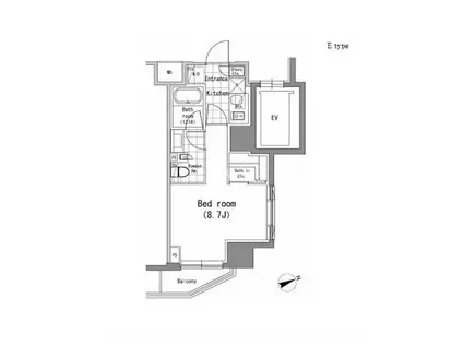 パークハビオ新橋(1K/5階)の間取り写真