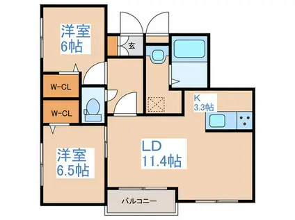 STELLAR GROW(2LDK/3階)の間取り写真