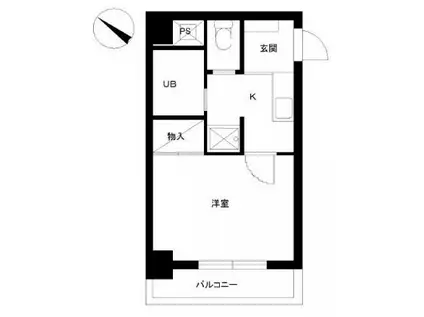 スカイコート日本橋浜町第2(1K/3階)の間取り写真