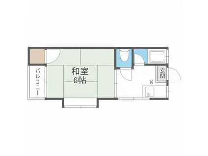 メゾン諸岡(1K/1階)の間取り写真