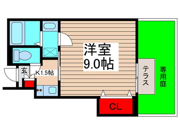 フォレストメゾン西船橋ウエスト(1K/1階)の間取り写真