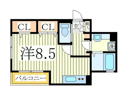 IRUMINAR(ワンルーム/3階)の間取り写真