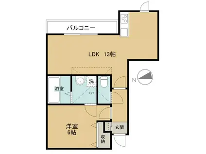 アメリカンリバティ小手指II(1LDK/1階)の間取り写真