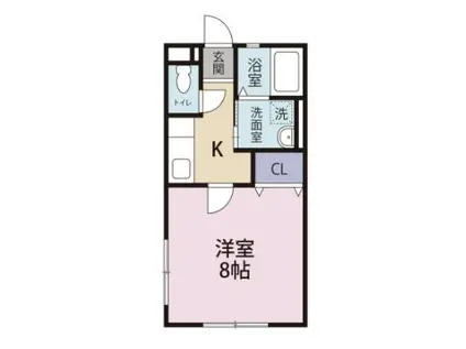 ヒルトップ(1K/1階)の間取り写真