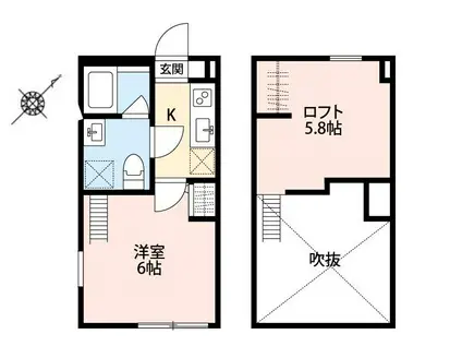 アクシスタチカワ(1K/1階)の間取り写真