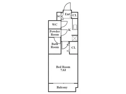 IARIM吹上(1K/7階)の間取り写真
