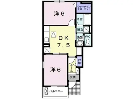 メゾン ド セイラン I(2DK/1階)の間取り写真