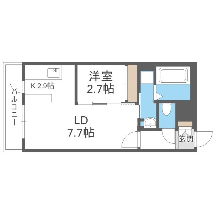 PREMIERE(1LDK/2階)の間取り写真