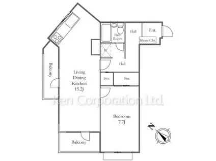 ルミエール目白(1LDK/2階)の間取り写真
