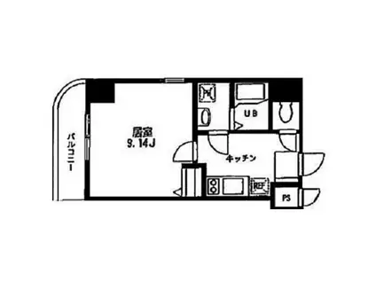 MMKビル(1K/4階)の間取り写真