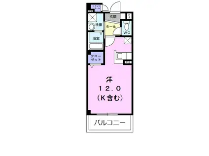 サンリッツ高宮C(ワンルーム/2階)の間取り写真