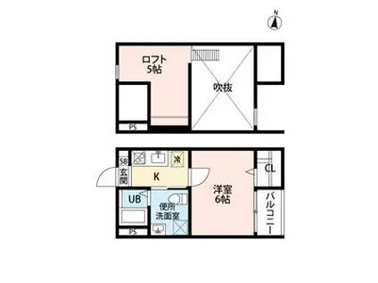 LES AILES(1K/1階)の間取り写真