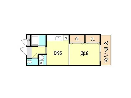 パルメゾン北町(1DK/3階)の間取り写真