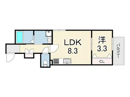 リミナ元町山手(1LDK/2階)の間取り写真