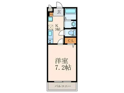 エルデルポ志井(1K/1階)の間取り写真