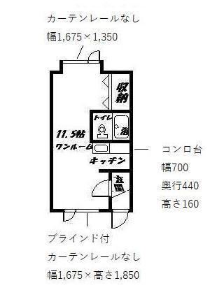 アルファ2(ワンルーム/1階)の間取り写真