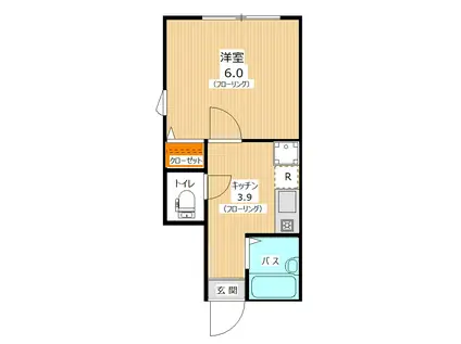 ブルーゴート葛西(1K/1階)の間取り写真