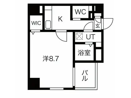 メイクス上前津II(1K/4階)の間取り写真