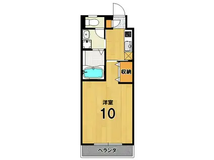 CASA GRANDE西賀茂(1K/2階)の間取り写真