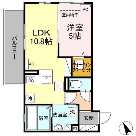 グレンディールIII(1LDK/1階)の間取り写真