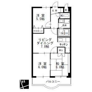 メゾン五反田(3LDK/4階)の間取り写真