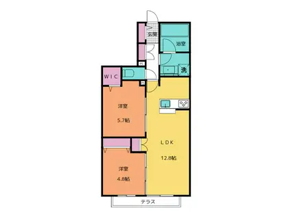 横浜市栄区飯島町計画(2LDK/1階)の間取り写真