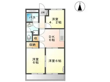 レジデンスミズノ壱番館(3DK/1階)の間取り写真