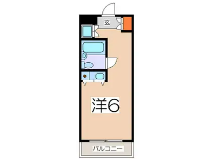 テラス向ヶ丘(ワンルーム/2階)の間取り写真