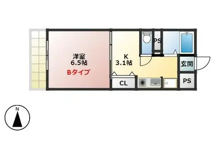NAGASAKA BASE(1K/3階)の間取り写真