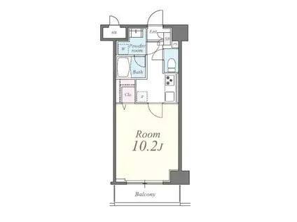 クレシェンテ月島(1K/6階)の間取り写真