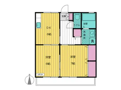 ルミネ高松(2DK/3階)の間取り写真