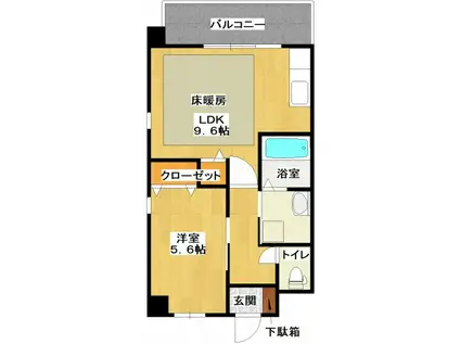 マイディアコート(1LDK/2階)の間取り写真