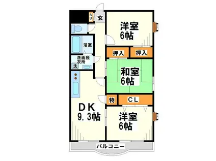 ヴィラアライ7(3DK/1階)の間取り写真