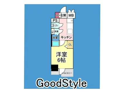 メイクスアート上前津VI(1K/10階)の間取り写真