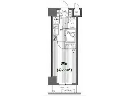 ガラステージ麻布十番(1K/11階)の間取り写真