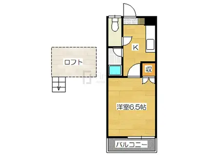 エルメゾン二日市A(1K/1階)の間取り写真